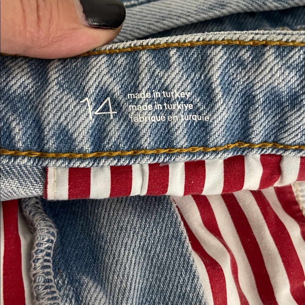 Anthropologie Pilcro pleated basque waist denim midi skirt size 14 - Picture 7 of 8